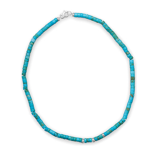 Extel 21" Reconstituted Turquoise Heshi Bead Necklace