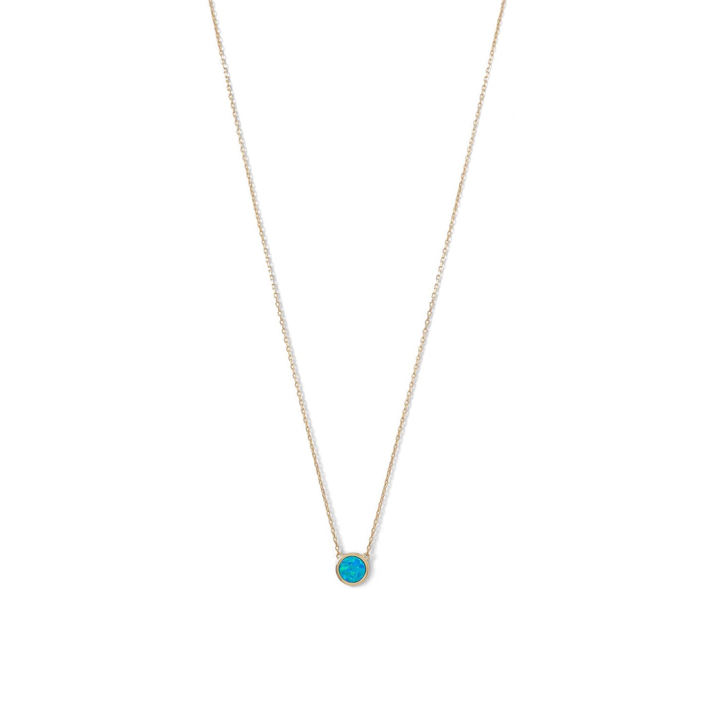 Extel 14 Karat Gold Plated Mini Synthetic Blue Opal Necklace