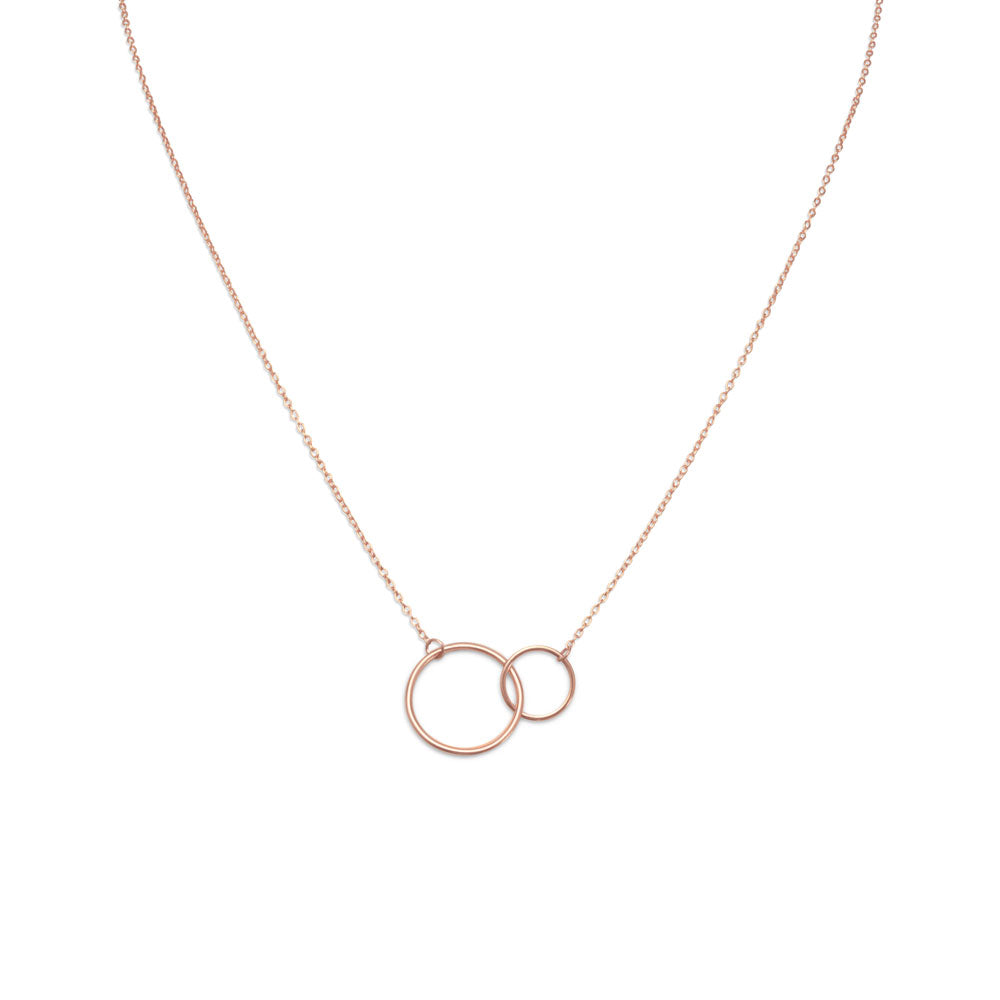 Extel 16" + 2" 14 Karat Rose Gold Plated Circle Link Necklace