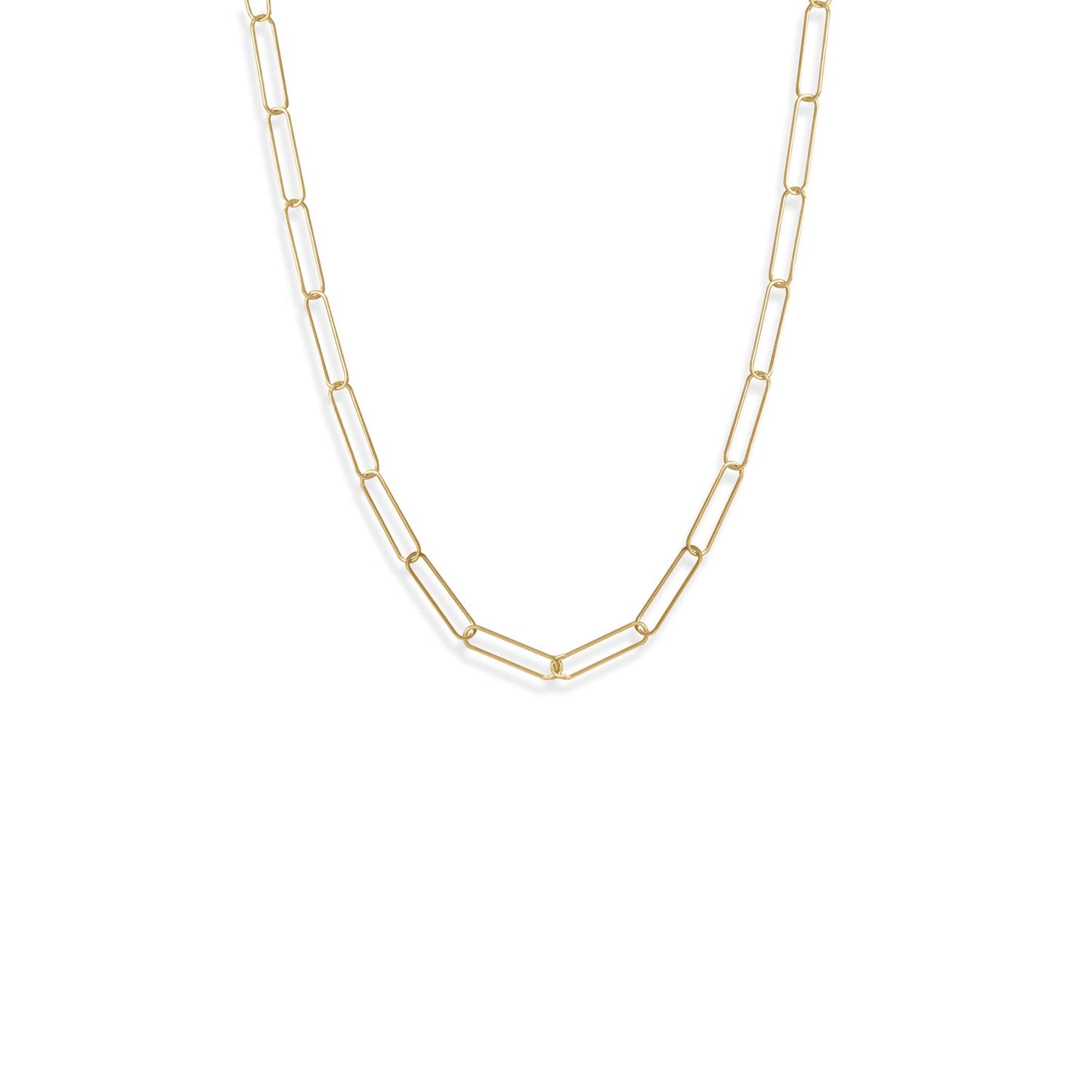 Extel 21" 14 Karat Gold Plated Paperclip Chain Necklace