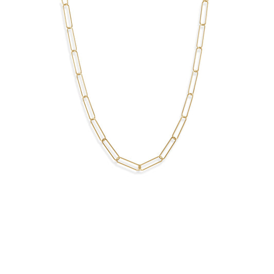 Extel 21" 14 Karat Gold Plated Paperclip Chain Necklace