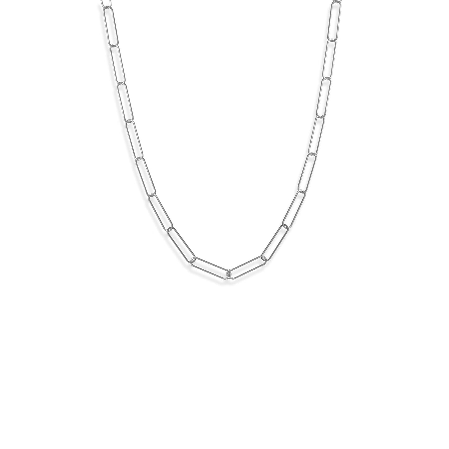 Extel 21" Rhodium Plated Paperclip Chain Necklace