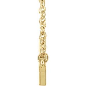 Extel Medium 14K Yellow Gold Womens Religious Sideways Cross Necklace with 18" Necklace