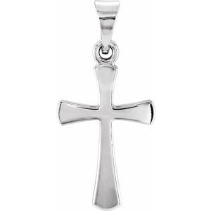 Extel Medium Sterling Silver Mens Womens Religious Cross Pendant Charm