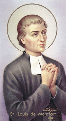 Saint Louis De Montfort Paper Catholic Prayer Holy Card with Blank Back, Pack of 100