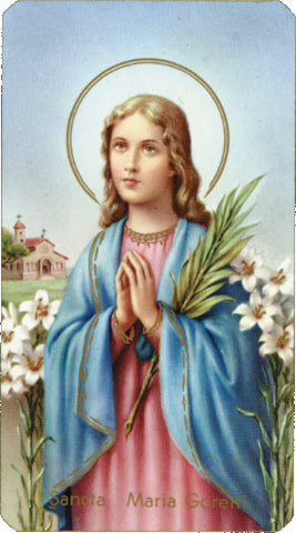 Saint Maria Goretti Paper Catholic Prayer Holy Card with Blank Back, Pack of 100