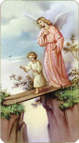 Guardian Angel Paper Catholic Prayer Holy Card with Blank Back, Pack of 100