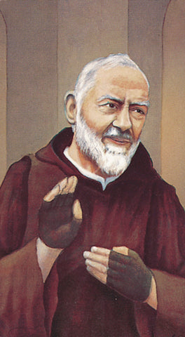 Saint Pio Paper Catholic Prayer Holy Card with Blank Back, Pack of 100