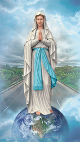 Our Lady of the Highway Paper Catholic Prayer Holy Card with Blank Back, Pack of 100