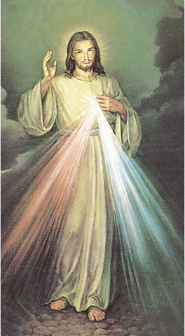 The Divine Mercy Paper Catholic Prayer Holy Card with Blank Back, Pack of 100