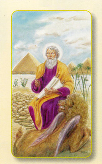 Saint Mark Paper Catholic Prayer Holy Card with Blank Back, Pack of 100