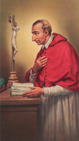 Saint Charles Borromeo Paper Catholic Prayer Holy Card with Blank Back, Pack of 100