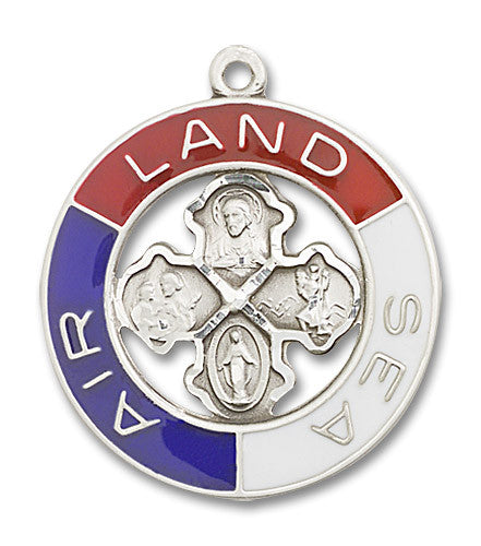 Extel Large Sterling Silver Land, Sea, Air Medal