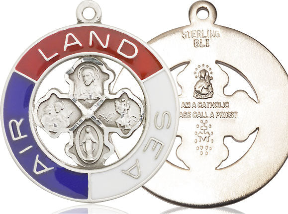 Extel Large Sterling Silver Land, Sea, Air Medal