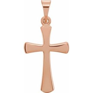 Extel Medium 14K Rose Gold Mens Womens Religious Cross Pendant Charm