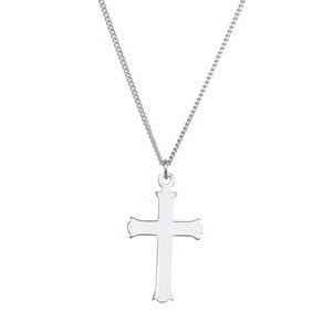 Extel Large Sterling Silver Religious Cross Pendant Charm Necklace