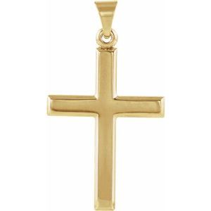 Extel Large 14K Yellow Gold Mens Womens Religious Cross Pendant Charm Made in USA