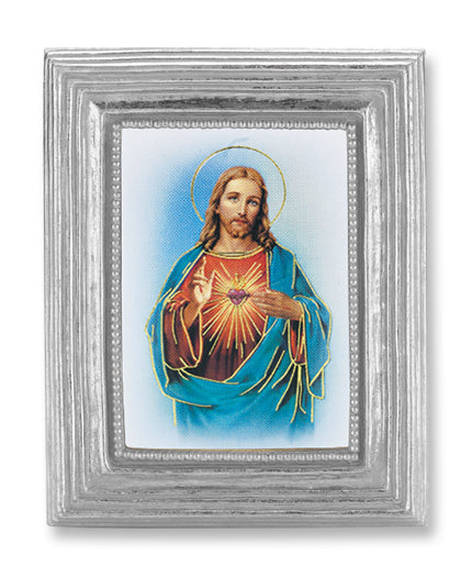 Sacred Heart of Jesus Picture Framed Print, Small, Silver-Leaf Frame