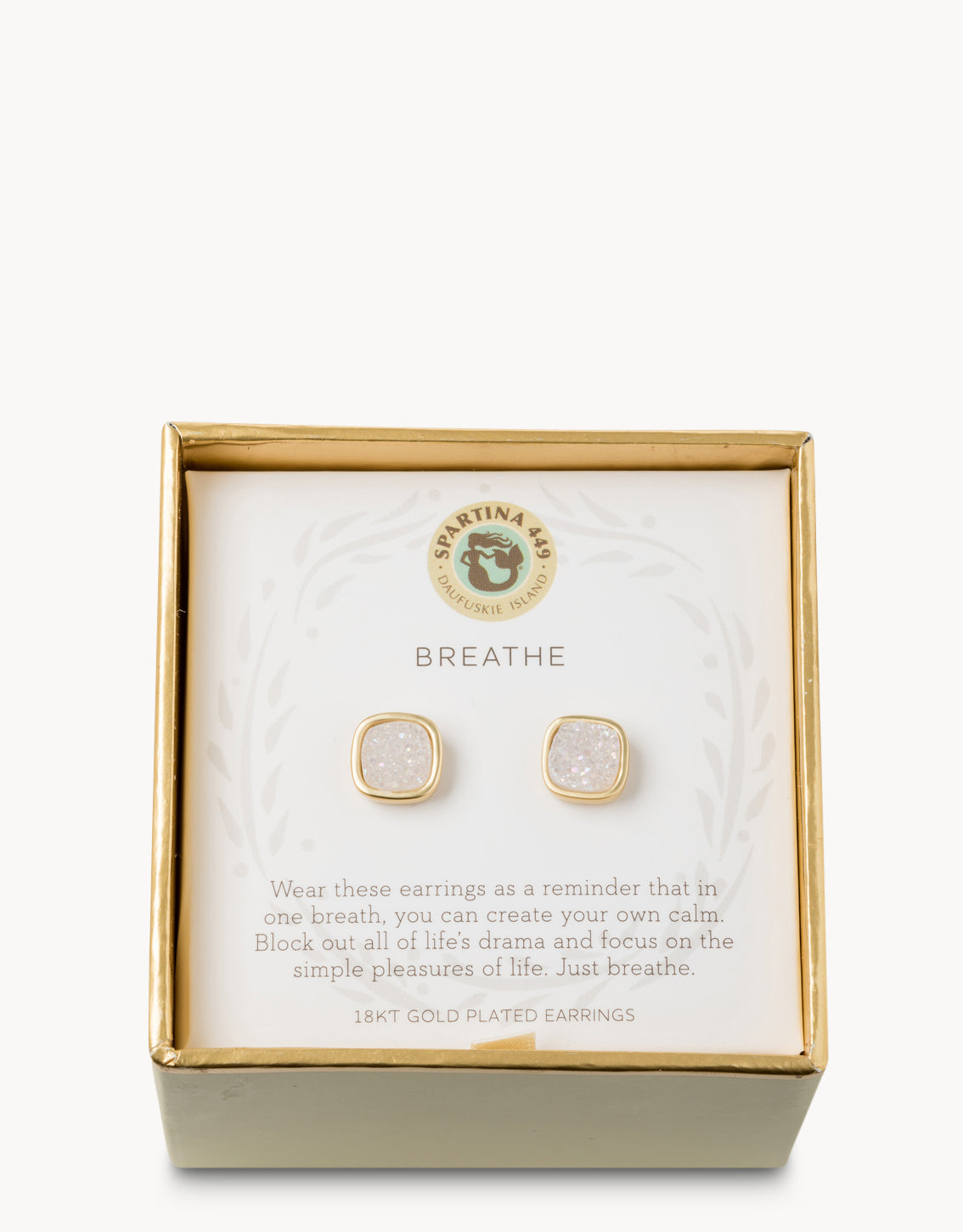 Spartina Sea La Vie Druzy Stud Earrings Breathe Cream Druzy