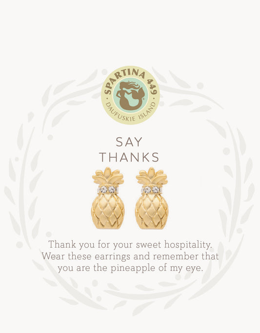 Spartina Sea La Vie Stud Earrings Thanks/Pineapple