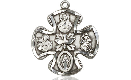 Extel Medium Pewter Traditional Catholic 5-Way Cross Cruciform Medal