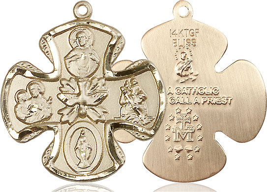 Extel Large 14kt Gold Filled 5-Way Cross Cruciform Medal