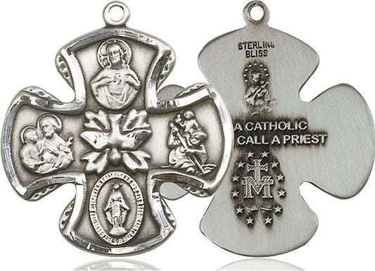 Extel Large Pewter Traditional Catholic 5-Way Cross Cruciform Medal