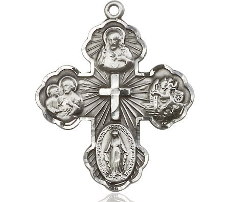 Extel Large Pewter Traditional Catholic 5-Way Cross Cruciform Medal