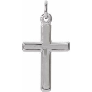 Extel Medium Platinum Mens Womens Religious Cross Pendant Charm Made in USA