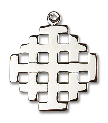 Extel Extra Large Sterling Silver Jerusalem Cross Medal, Made in USA