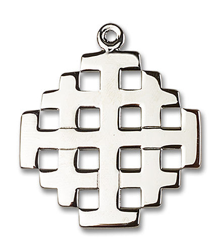 Extel Large Sterling Silver Jerusalem Cross Medal, Made in USA