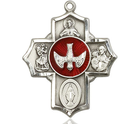 Extel Large Pewter Traditional Catholic 5-Way Cross Cruciform Medal