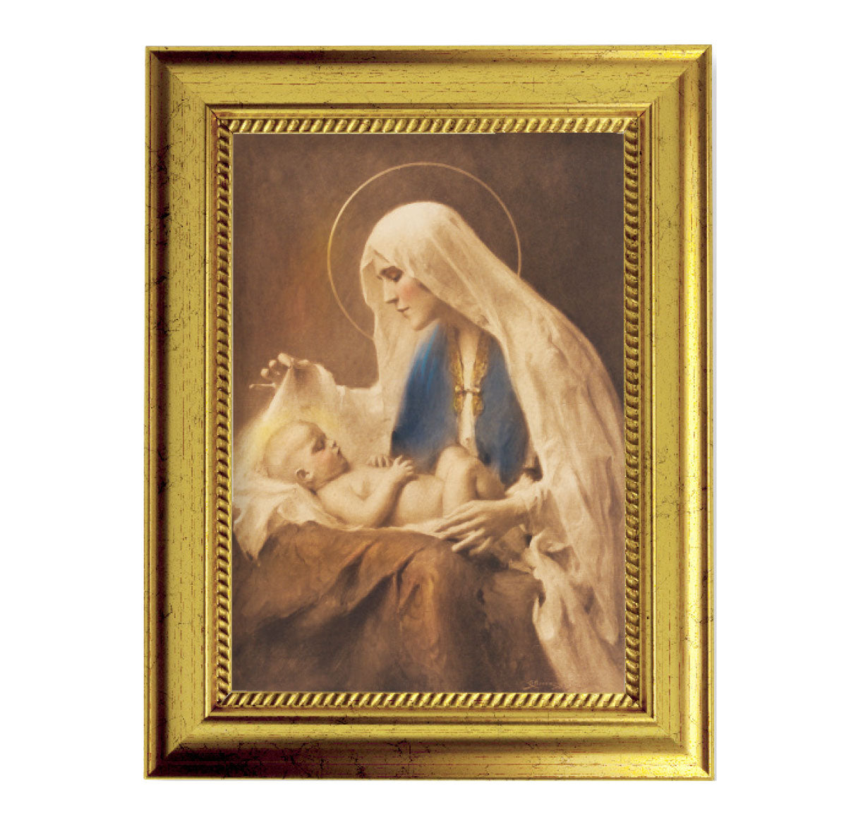 Madonna and Child Picture Framed Wall Art Decor Small