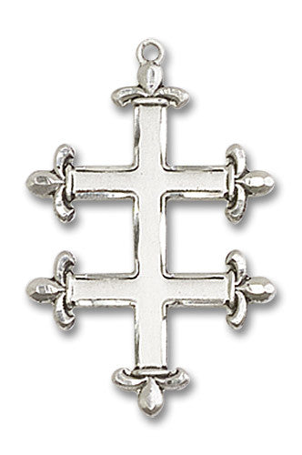 Extel Large Sterling Silver Cross of Lorraine Medal, Made in USA