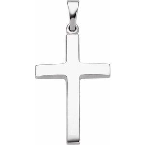 Extel Medium 14K White Gold Mens Womens Religious Cross Pendant Charm Made in USA