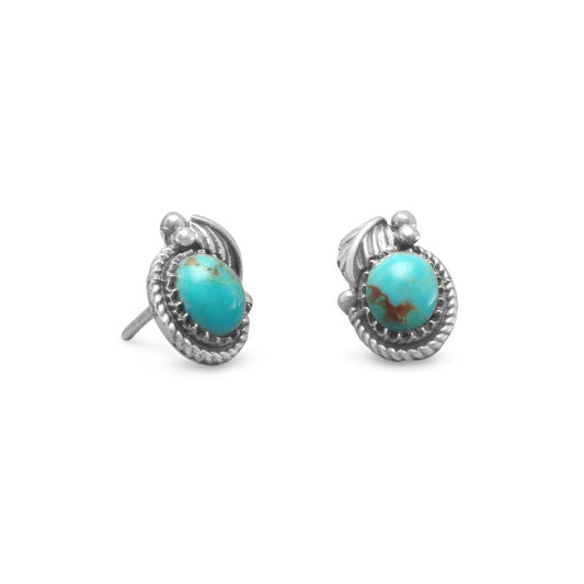 Extel Southwest Style Reconstituted Turquoise Stud Earrings