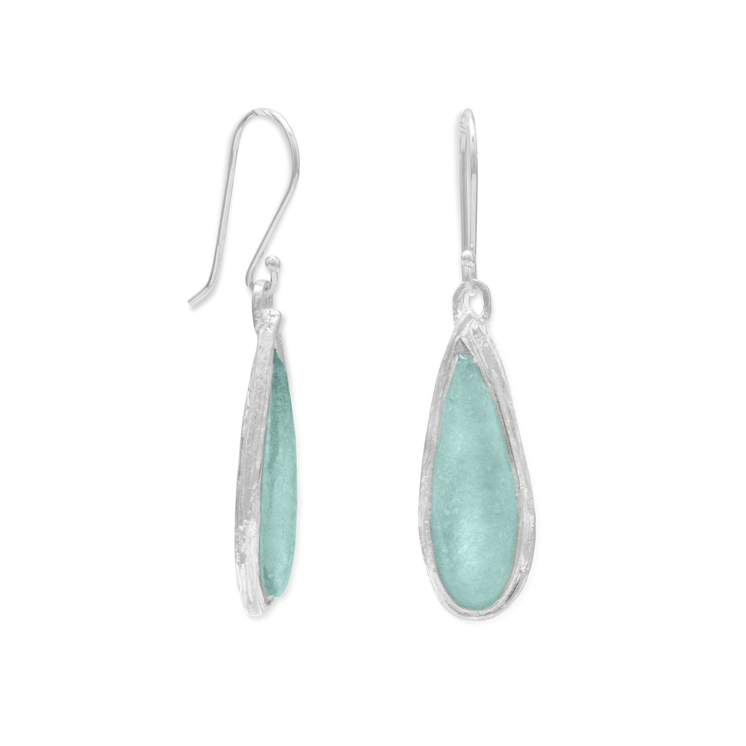 Ancient Roman Glass Pear Drop Earrings