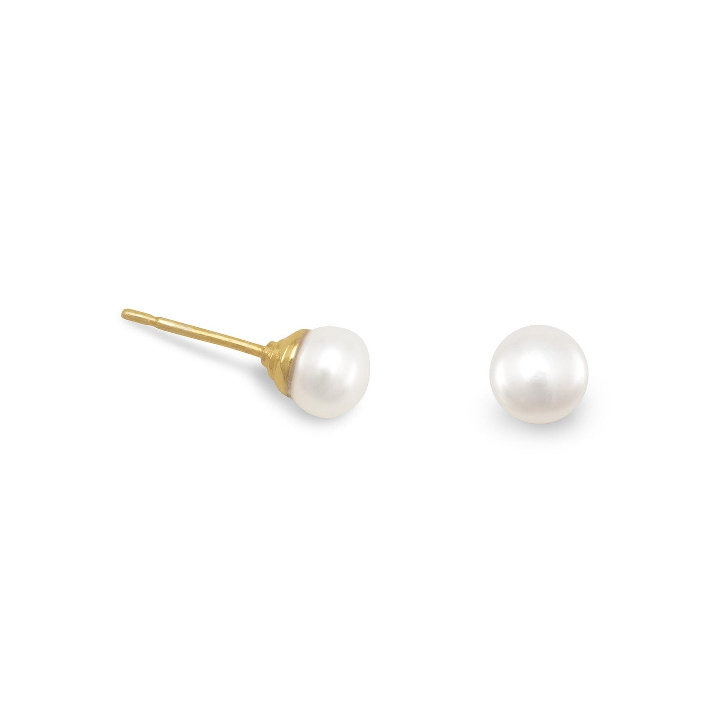 Extel 14 Karat Gold Plated Cultured Freshwater Pearl Stud Earrings