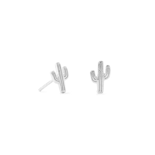 Extel Small Polished Saguaro Cactus Stud Earrings