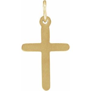 Extel Medium 14K Yellow Gold Mens Womens Religious Cross Pendant Charm