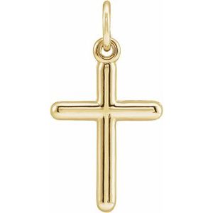 Extel Medium 14K Yellow Gold Mens Womens Religious Cross Pendant Charm Made in USA