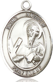 Extel Large Oval Pewter St. Andrew the Apostle Medal, Made in USA