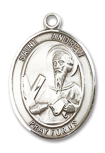 Extel Large Oval Sterling Silver St. Andrew the Apostle Medal, Made in USA