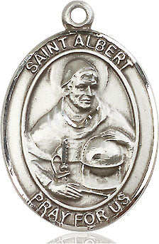 Extel Large Oval  Pewter St. Albert the Great Medal, Made in USA