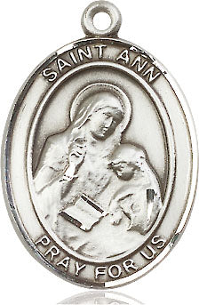 Extel Large Oval  Pewter St. Ann Medal, Made in USA