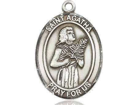 Extel Large Oval  Pewter St. Agatha Medal, Made in USA