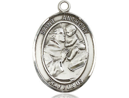 Extel Large Oval Pewter St. Anthony of Padua Medal, Made in USA