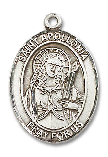 Extel Large Oval Sterling Silver St. Apollonia Medal, Made in USA