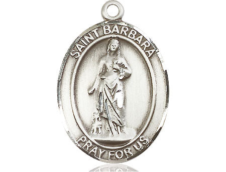 Extel Large Oval  Pewter St. Barbara Medal, Made in USA