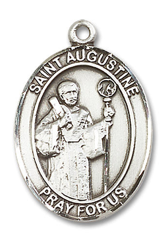 Extel Large Oval Sterling Silver St. Augustine Medal, Made in USA